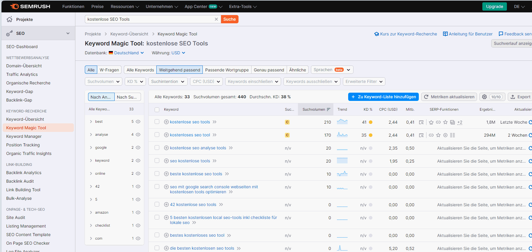 kostenloses seo tool