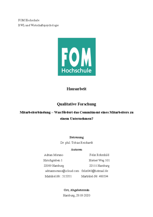 qualitative forschung hausarbeit